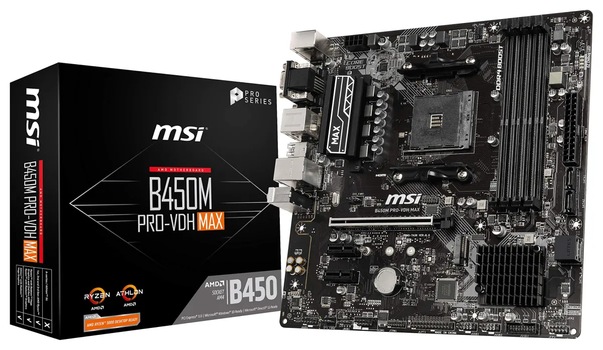 MSI B550M-A PRO Motherboard AMD Ryzen 3000 3rd Gen AM4, DDR4, M.2, USB 3.2 Gen 1, HDMI, Micro ATX