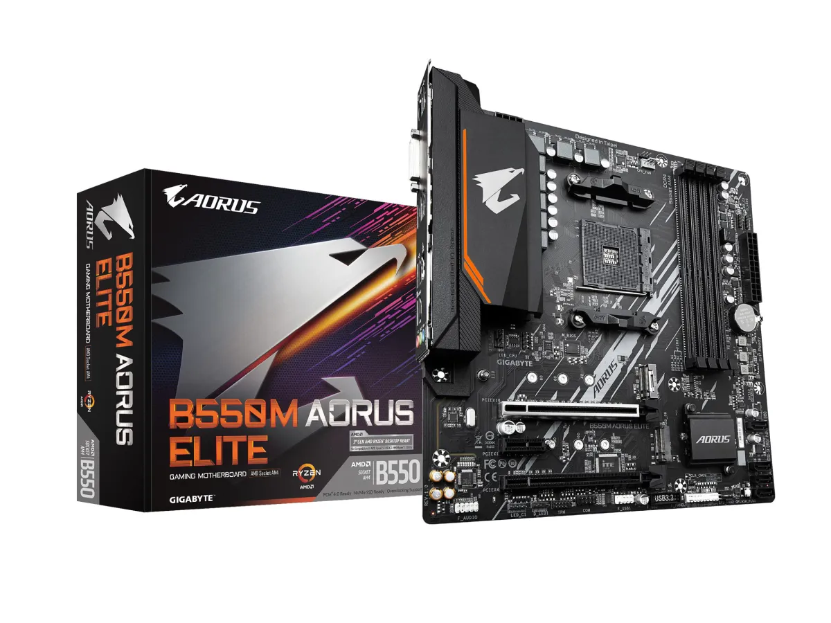 Gigabyte B550M AORUS Elite AMD Socket AM4 Micro ATX DDR4-SDRAM,, Realtek GbE LAN