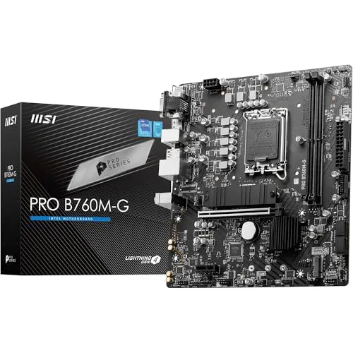 MSI PRO B760M-E DDR4 Motherboard, Micro-ATX - Supports Intel 14th, 13th & 12th Gen Core Processors, LGA 1700 - DDR4 Memory