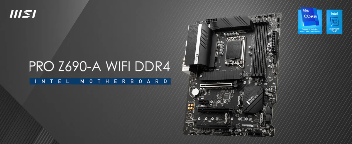 MSI Z690-A WiFi Pro Series Motherboard (Intel Core 12/13/14 Gen, LGA 1700 Socket, DDR5, PCIe 5, 2.5G LAN, M.2 Slots, WiFi 6E, Bluetooth 5.3, ATX)