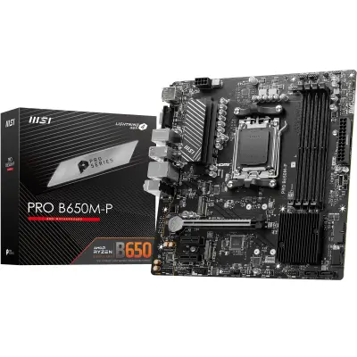 MSI PRO B650M-E Motherboard, Micro-ATX - Supports AMD Ryzen 9000/8000/7000 Series Processors, AM5 - DDR5 Memory Boost 6800+MHz/OC