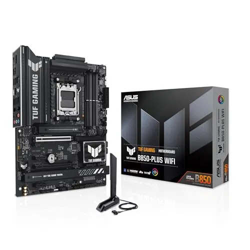 ASUS TUF Gaming B850-PLUS WiFi AMD AM5 B850 ATX Motherboard, 14+2+1 80A Stages, AI Ready, DDR5, PCIe 5.0