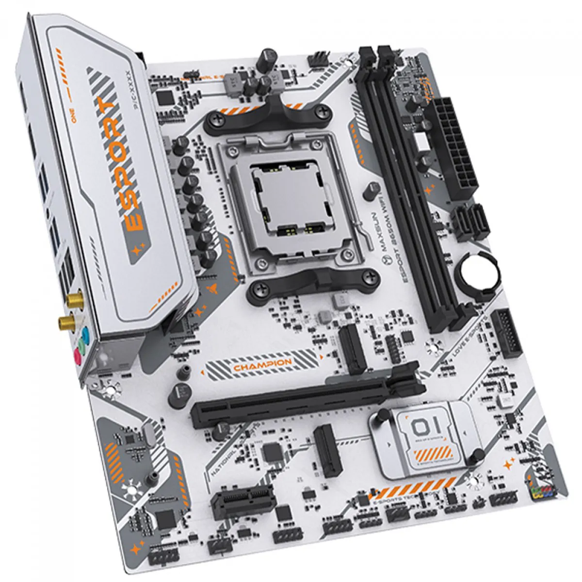 Maxsun eSport B650I WiFi Ice Motherboard, B650 Chipset, AMD AM5, mATX, DDR5 -White