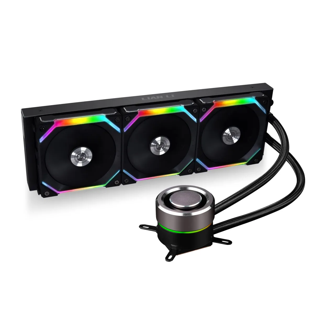 Lian Li GALAHAD AIO 360 RGB UNI FAN SL120 EDITION BLACK - Dual 120mm Addressable RGB Fans AIO CPU Liquid Cooler