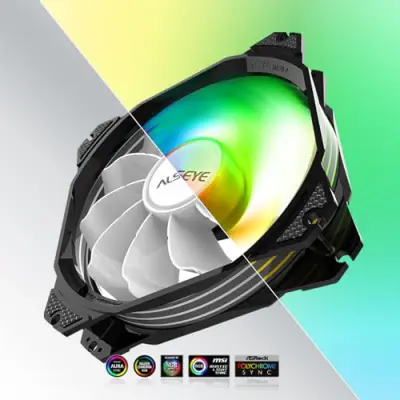 ALSEYE M120D ARGB CPU Air Cooler, 4 Direct Contact Heatpipes, Dual ARGB Fans - White