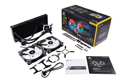 Corsair H115i RGB Platinum AIO Liquid CPU Cooler,280mm,Dual ML140 PRO RGB PWM Fans,Intel 115x/2066,AMD AM4/TR4