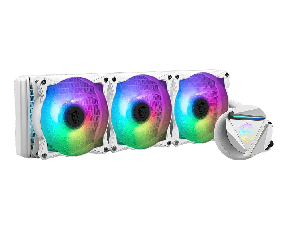 MSI MAG CORELIQUID 360R V2 Liquid CPU Cooler '360mm Radiator, 3X 120mm ARGB PWM Fan, ARGB - White