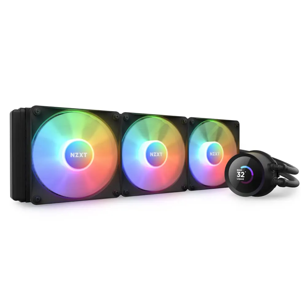 NZXT Kraken 360 RGB, 360mm AIO CPU Liquid Cooler, Customizable 1.54" Square LCD Display for Images, Performance Metrics - Black