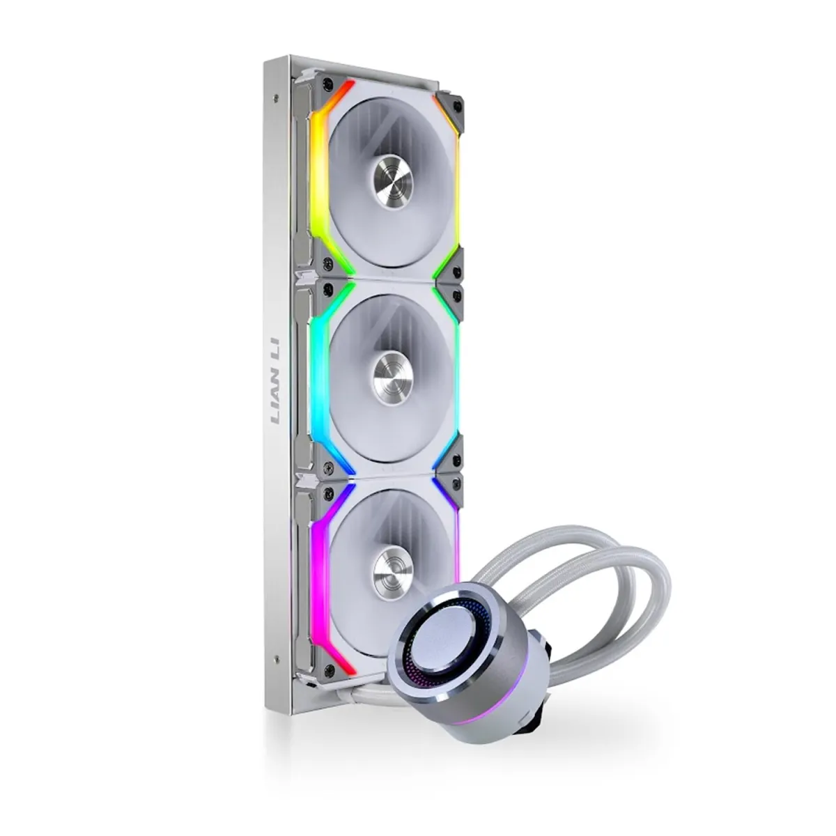 Lian Li GALAHAD AIO 360 RGB UNI FAN SL120 EDITION WHITE - Triple 120mm Addressable RGB Fans AIO CPU Liquid Cooler - GA-360SLA