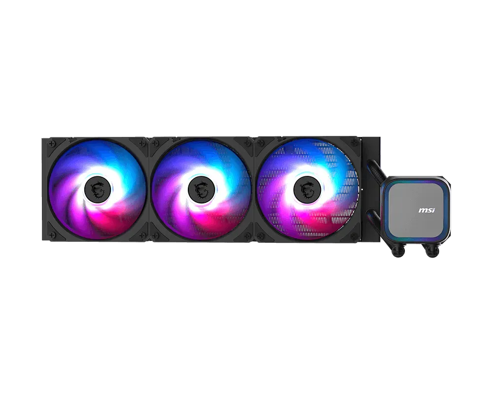 MSI MAG CORELIQUID E360 - AIO RGB CPU Liquid Cooler - 360mm Radiator - 3 x 120mm ARGB PWN Fans - Black