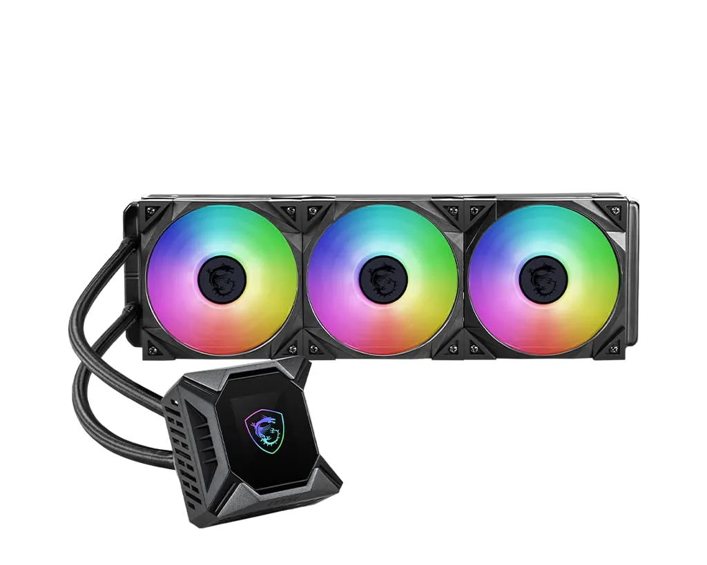 MSI MPG CoreLiquid K360 V2 AIO RGB CPU Liquid Cooler - LCD Cap Design - 360mm Radiator - Triple 120mm RGB PWN Fans