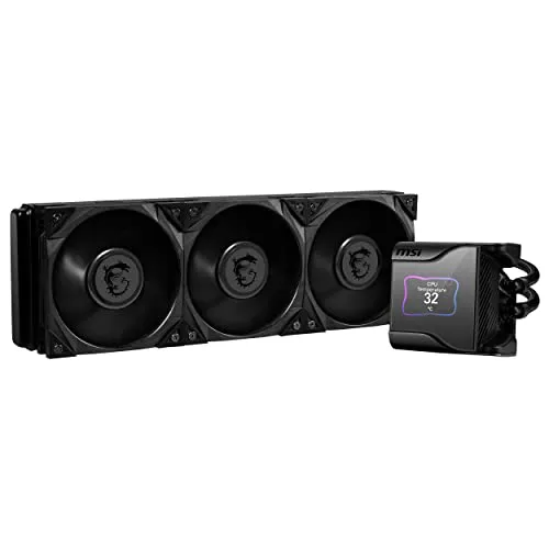 MSI MEG CoreLiquid S360,  AIO CPU Liquid Cooler, 2.4" IPS Display, LGA 1700 Ready, 360mm Radiator, Triple 120mm Silent Gale P12 Fans