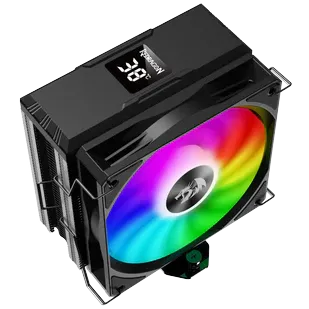REDRAGON CC-1013 CPU Cooler With Temperature Display 12cm RGB Fan 4 Heat Pipes - Black