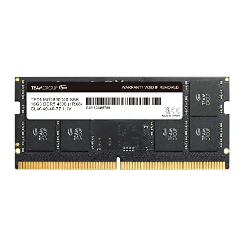 TEAMGROUP Elite SODIMM DDR5 32GB 4800MHz CL40 Non-ECC Unbuffered 1.1V 262 Pin Laptop Memory Module Ram
