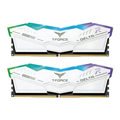 TeamGroup T-Force Delta RGB DDR5 64GB (2x32GB ) 6000MHz CL 38 White - Intel XMP 3.0 | AMD Expo