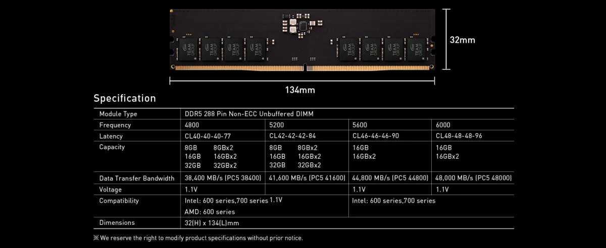 TeamGroup Elite DDR5 16GB (1x16) 5600MHz - Laptop