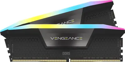CORSAIR VENGEANCE RGB DDR5 RAM 96GB (2x48GB) 7200MHz CL40 Intel XMP - Black
