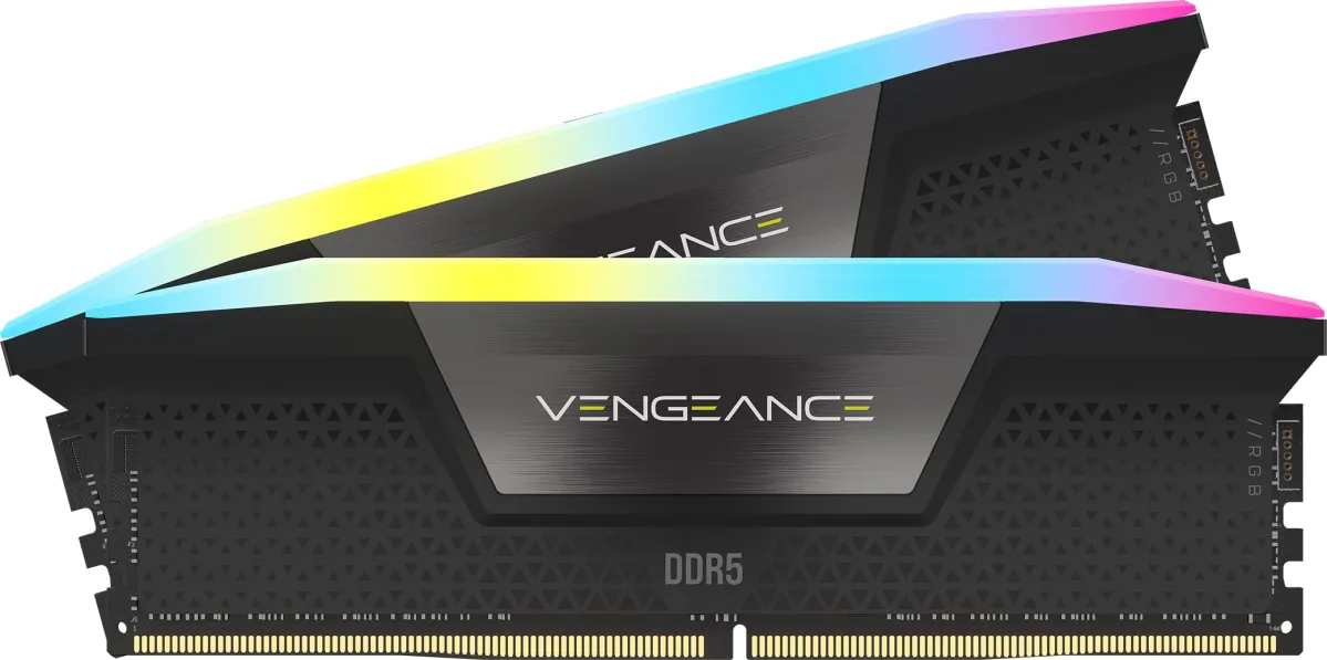 CORSAIR VENGEANCE RGB DDR5 RAM 96GB (2x48GB) 7200MHz CL40 Intel XMP - Black