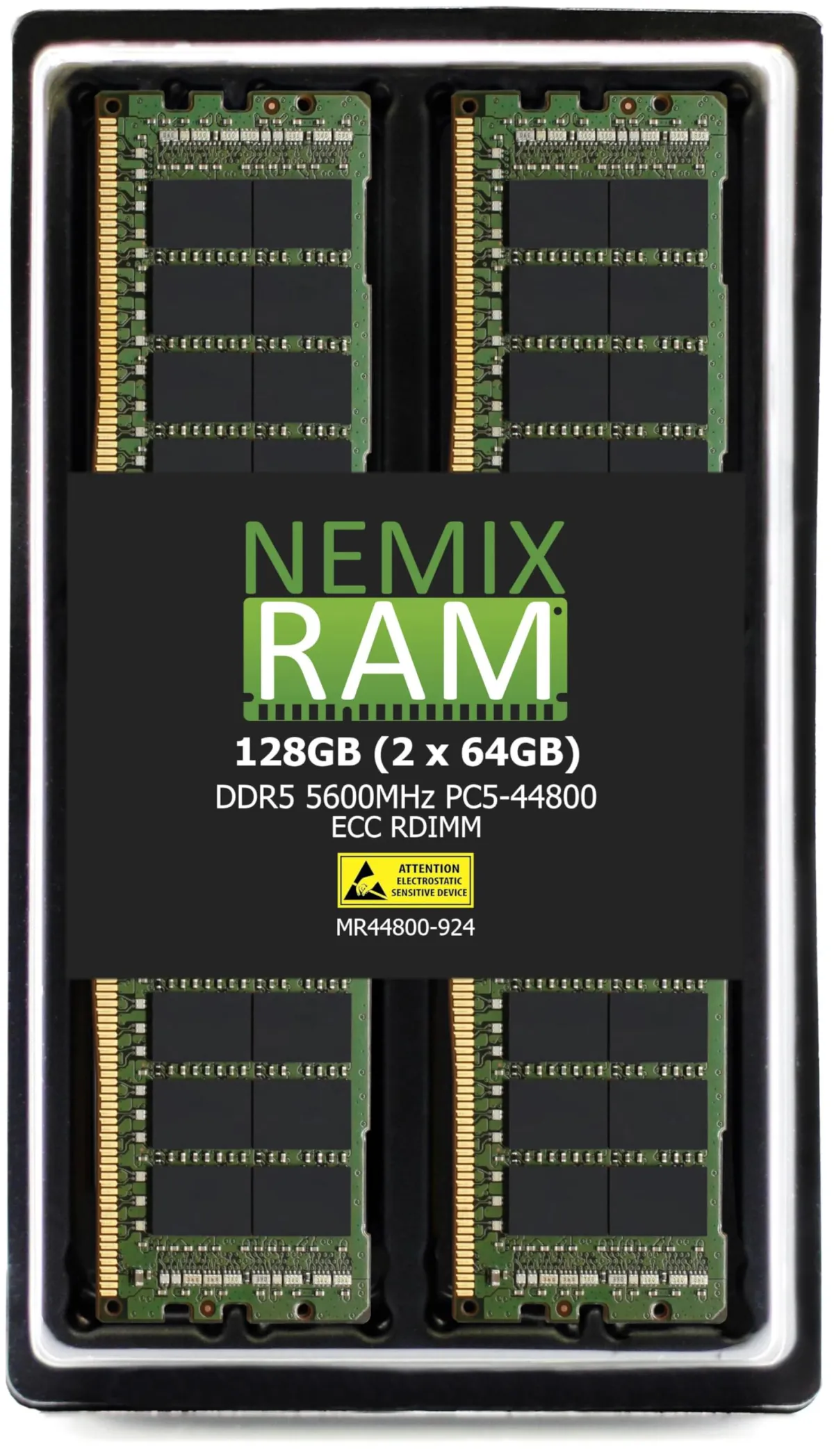 Nemix Ram 128GB DDR5-5600 2Rx4 Cl46 2x64GB ECC RDIMM Registerred Server Memory kit