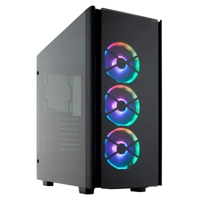 Corsair Obsidian Series 500D RGB SE Premium Mid-Tower Case, 3 RGB Fans, Integrated Commander PRO fan and lighting controller - Black