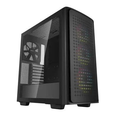 DeepCool CK560 PC Case ATX High-Airflow Front Panel with 3pcs 120mm ARGB Fans Mid-Tower Gaming Case Tempered Glass - Black
