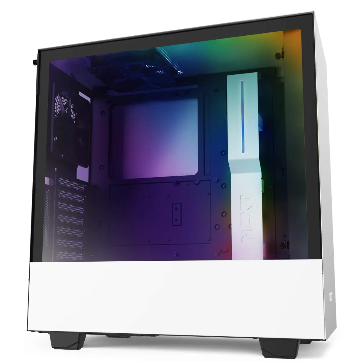NZXT H510i Mid -Tower PC Gaming Case - Front I/O USB Type-C Port - Vertical GPU Mount - Tempered Glass Side Panel - Integrated RGB Lighting, Matte White