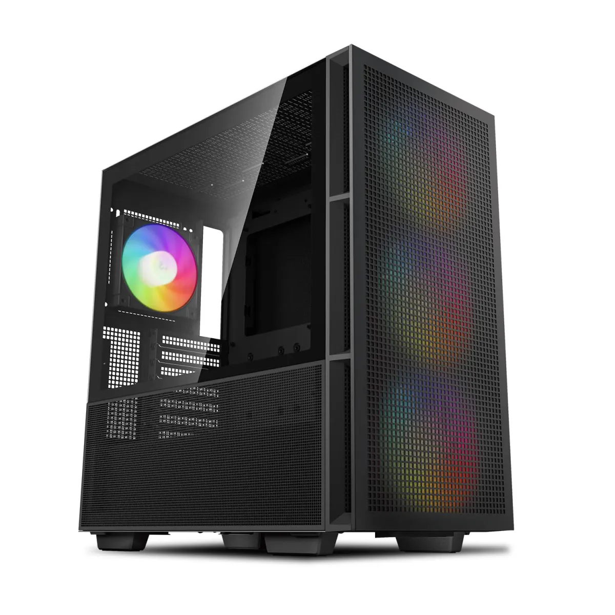DeepCool CH560 ATX PC Case High-Airflow 140mm PWM ARGB Fans Front Panel Mid-Tower Chassis Hybrid Mesh/Tempered Glass Side Panel 360mm Radiator Top/Front Support Gaming Case USB 3.0 Type-C I/O Panel - Black