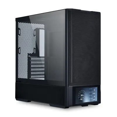 Lian Li LANCOOL 205M Mesh RGB Gaming PC Case, Micro-ATX, Tempered Glass, Mesh Front Panel, 140mm Fans - Black