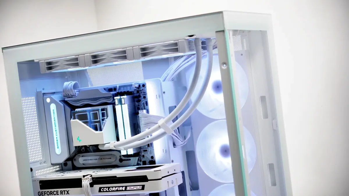 DeepCool CH780 WH, White PC case ATX Dual-Chamber 3 x 140mm PWM ARGB Fans Pre-Installed Full Tower Gaming PC Case - White