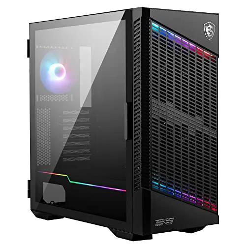 MSI MPG Velox 100L Airflow Premium Gaming No Fan, System Airflow, Side Air Vents, 360mm Radiator Support, Type-C - Black