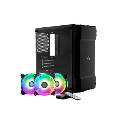 WJ CoolMan Juechen 360 4xFans Gaming Case - Black