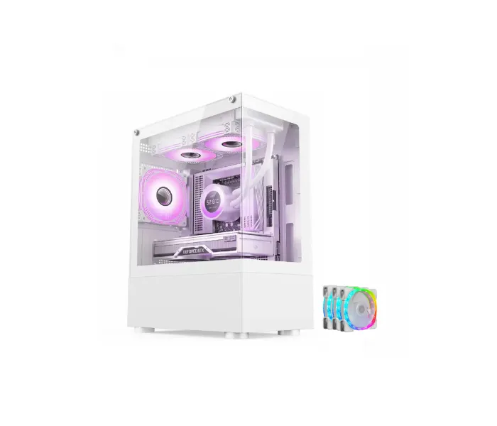 WJ CoolMan Juechen 360 4xFans Gaming Case - White