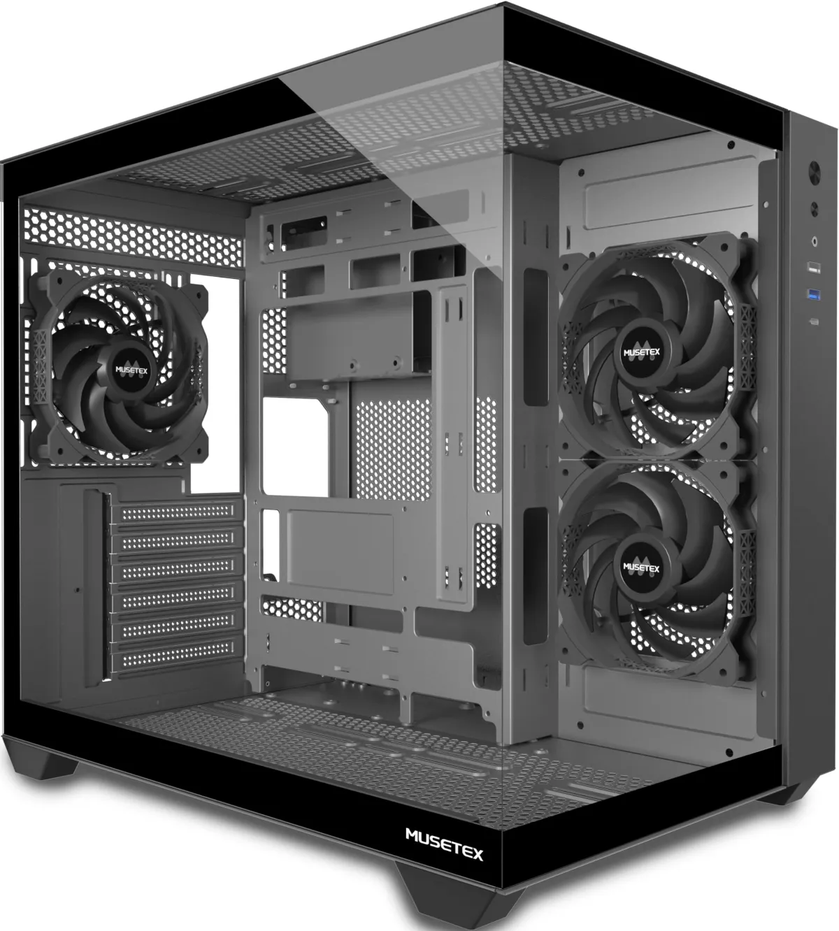 WJCOOLMAN Wanjia 360 Front Mesh +11 RGB Fnas, E-ATX/ATX/M-ATX/MINI-ITX, S360 Radiator, Silent - Black