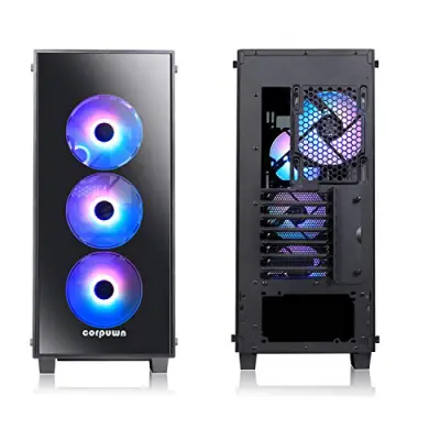 Skyrim S3 paanoramic Sunroof Chassis with 7 RGB Fans , ATX/M-ATX/ITX, S/360 Radiator, GPU S/400MM Length - Black