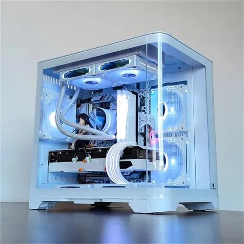 WJCOOLMAN Basalat PRO LC-XW PRO with 9 RGB Fans, Panoramic Side View Chassis ,SPCC+Tempered Glass. M-ATX/ITX , S/240/360 Top - White