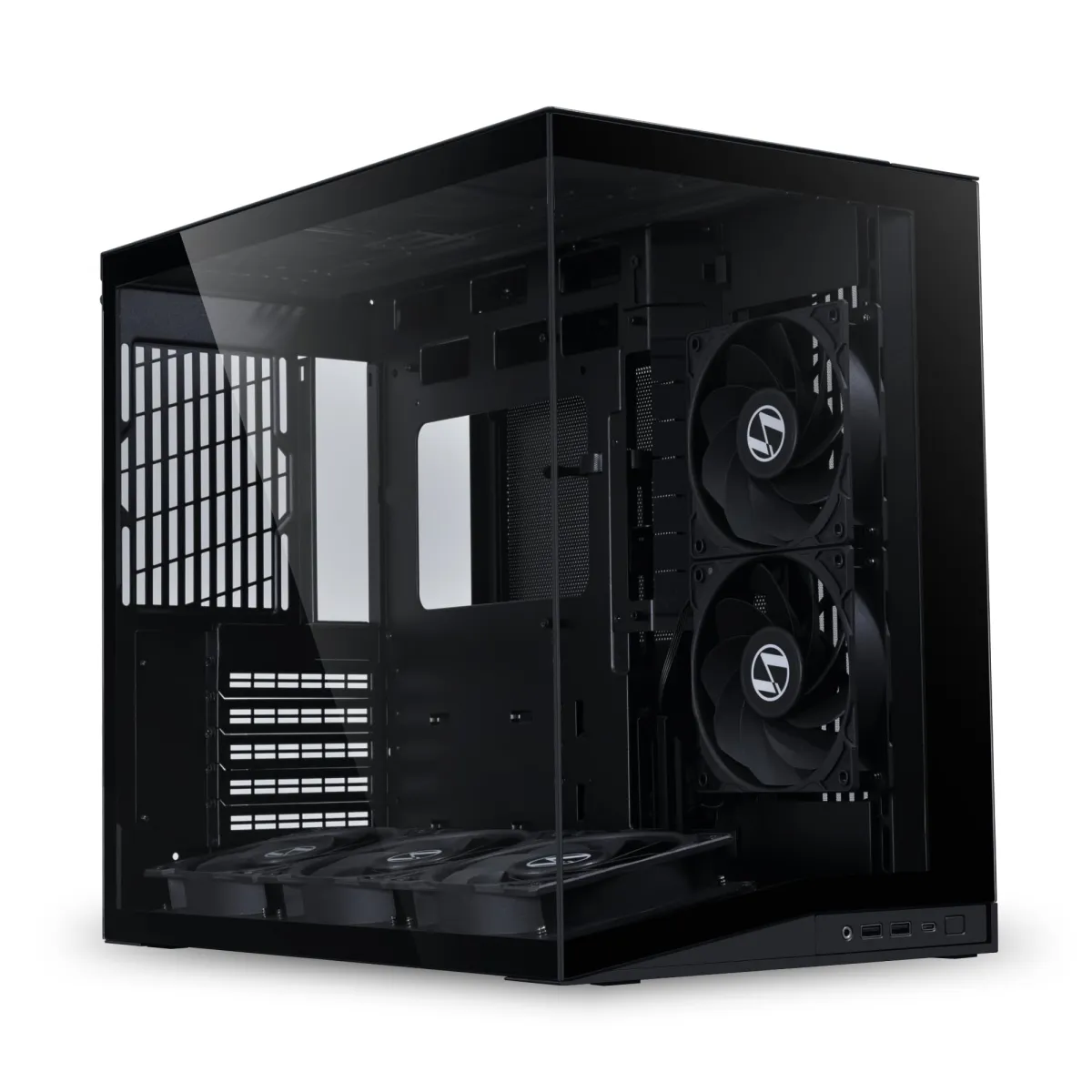 Skyrim S3 paanoramic Sunroof Chassis with No Fan, ATX/M-ATX/ITX, S/360 Radiator, GPU S/400MM Length - Black