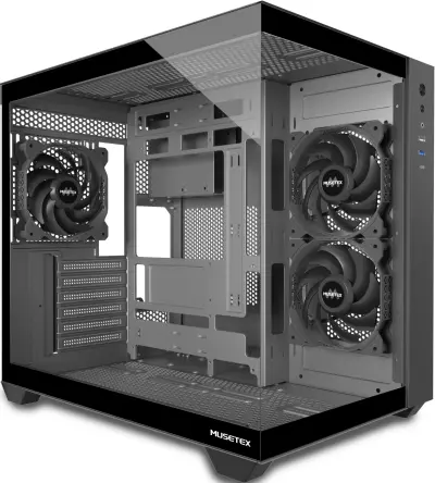 WJCOOLMAN Wanjia 360 Front Mesh +7 RGB Fnas, E-ATX/ATX/M-ATX/MINI-ITX, S360 Radiator, Silent - Black