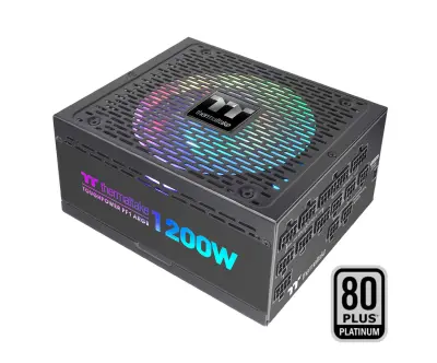 Thermaltake Toughpower PF1 1200W ARGB PC ATX Power Supply 80-Plus Platinum Fully Modular Quiet 140 Fan