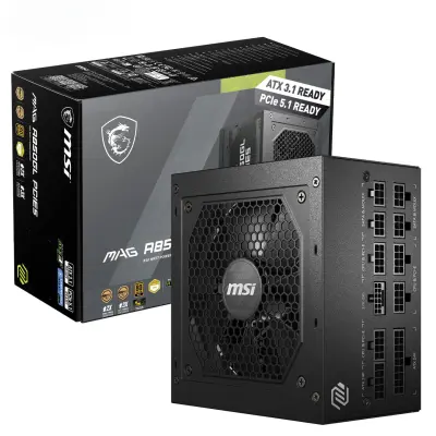 MSI MAG A850GL PCIE5 850W Modular Power Supply, Intel ATX12V 3.0, 120mm Cooling Fan, 80 Plus Gold