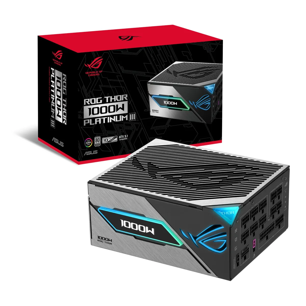 ASUS ROG Strix 1000W Platinum (Fully Modular Power Supply, 80 Plus Platinum Certified, ATX 3.1, Cybenetics Lambda A+, GaN MOSFET, GPU-First Intelligent Voltage Stabilizer