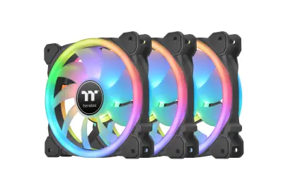 Thermaltake SWAFAN 12 RGB Radiator Fan TT Premium Edition 3 Pack, Customizable air Flow Direction, 2000 RPM + Controller