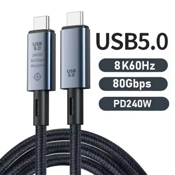 Cable PEEX Type-C To Type-C USB5-1M /240W-80GB-8K-60Hz