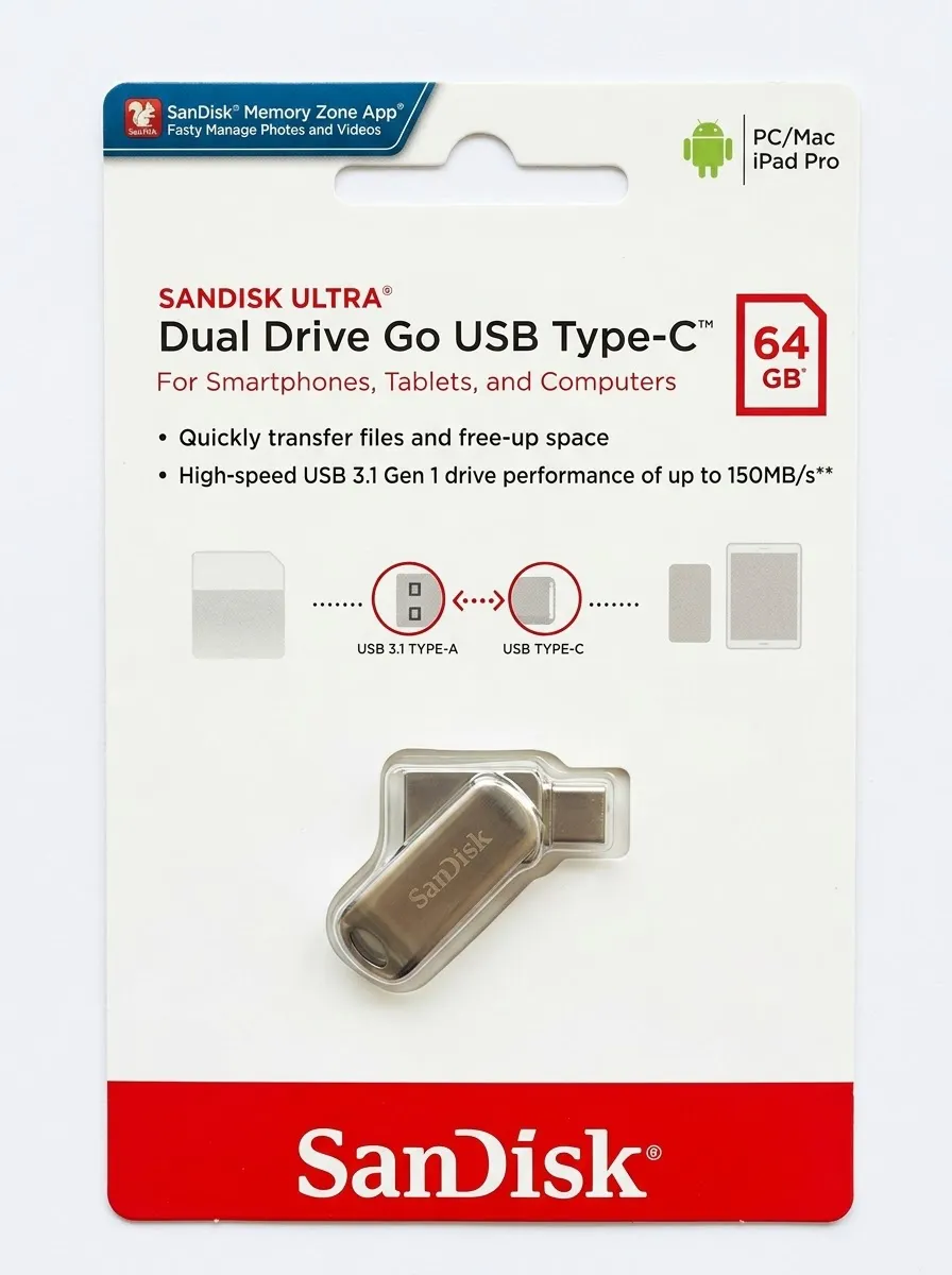 Sandisk Dual Flash USB-C & USB 3.1- 64G