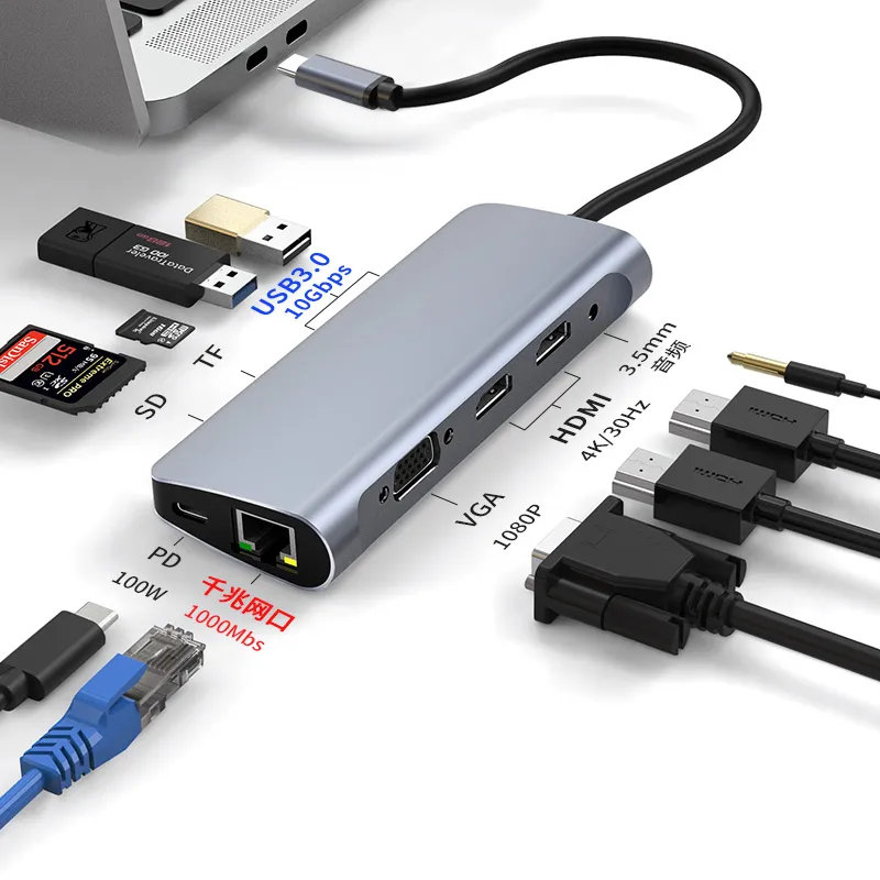 Adapter MST USB-C To 10 IN 1