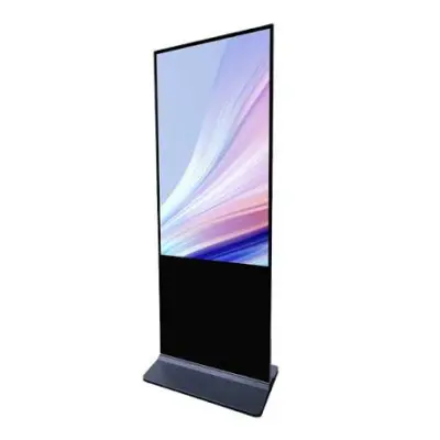 Smart Floor Stand Screen 43 Inch full touch Ultra 4K Android ,Wifi & Bluetooth , Movable , Black Frame