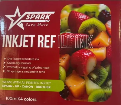 Refill Ink Spark 4 Color Jocker 100ml EP-Canon-HP-Brother