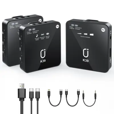 Wireless Lavalier Microphones K39 for iPhone and Android