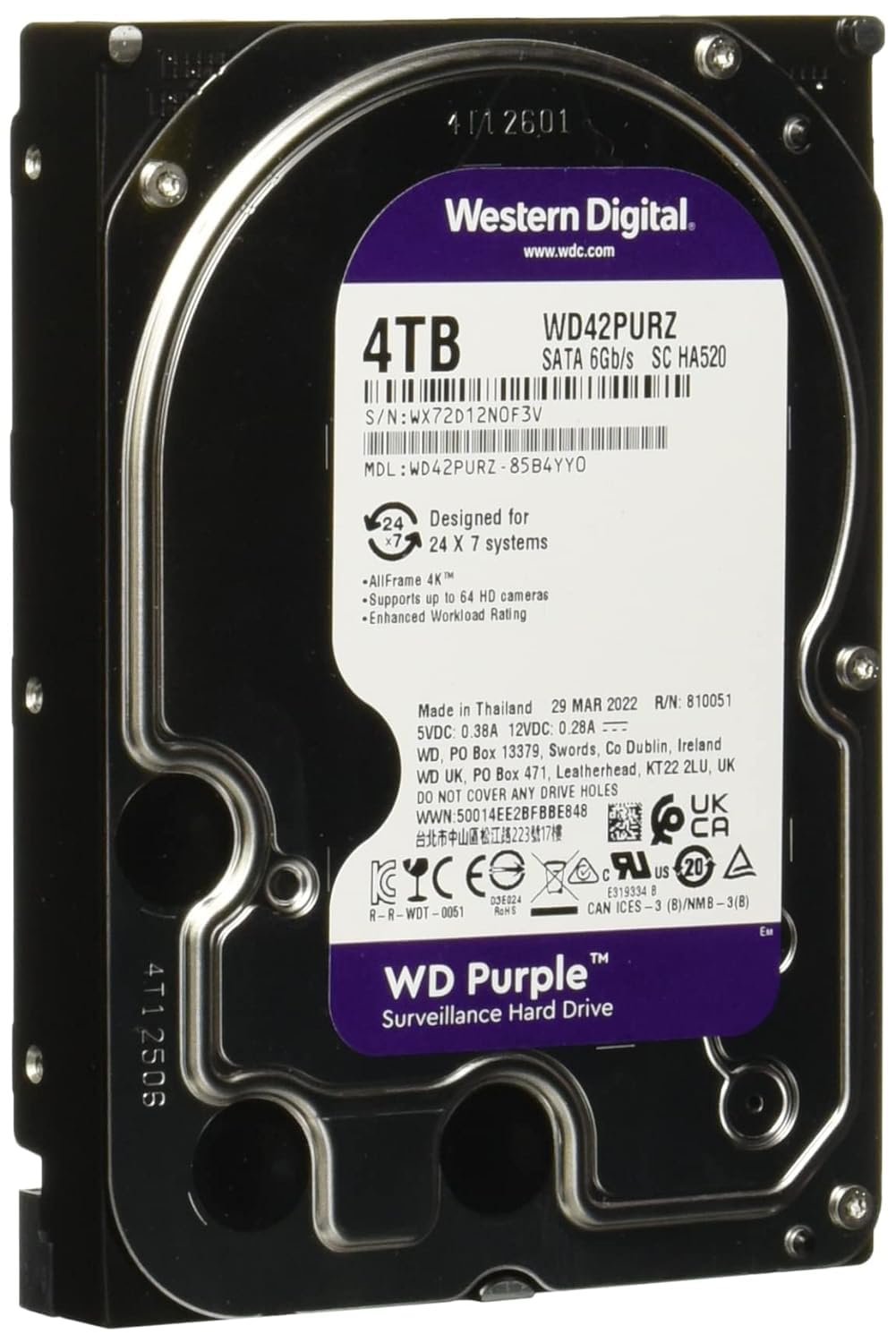 Hard WD/purple 4TB Internal