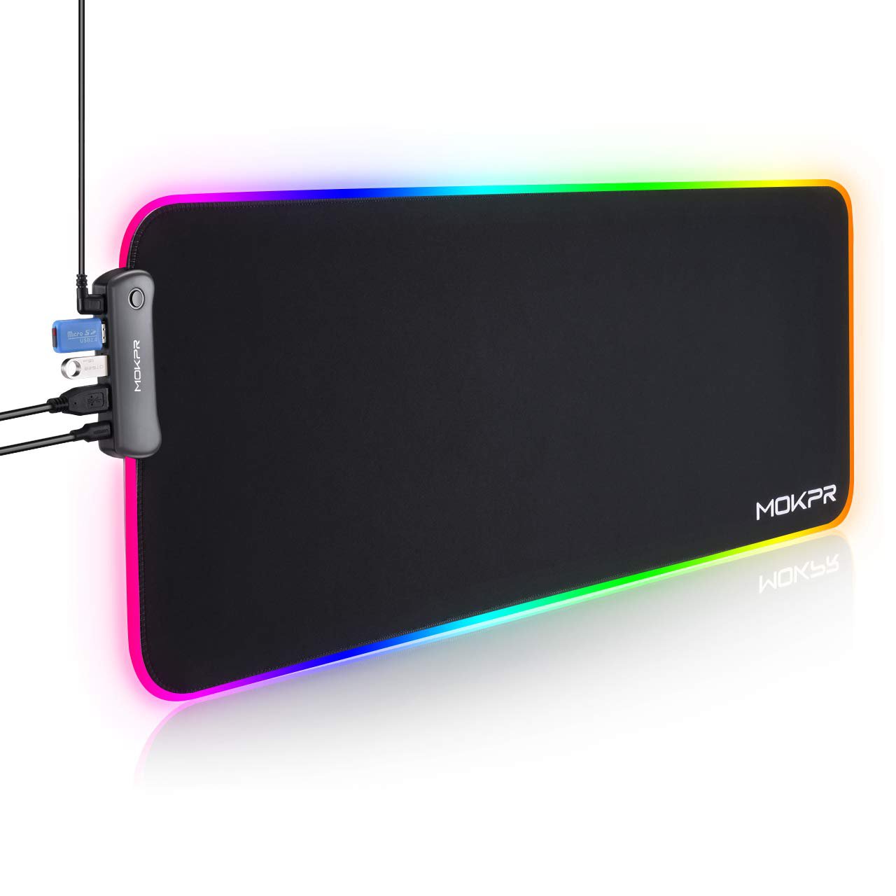 led mouse pad with 4-port USB hub