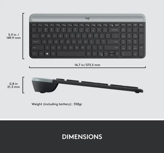 Keyboard & Mouse Logitech Slim Combo MK470 Wireless